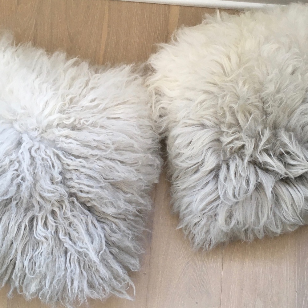 2 Tibetan Lamb 16" Pillow Shams/covers